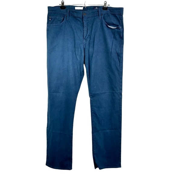 AG Adriano Goldschmied Graduate Straight Sued Stretch Sateen Navy Blue 41/32 - Picture 2 of 12